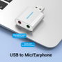 Vention Tarjeta de sonido externa USB VAB-S13 2.1 canales con subwoofer, color plata